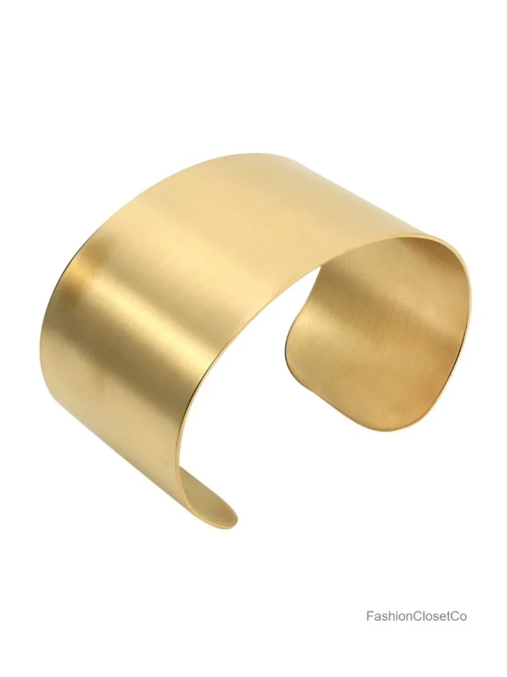 Wide Grooved Cuff Bangle - Stainless Steel Adjustable Punk Bracelet